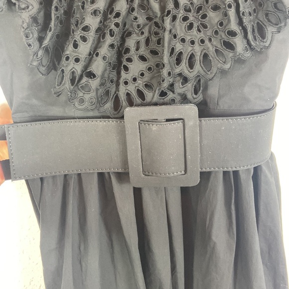 Nwot Michael Kors Collection eyelet ruffle black dress 6 - Picture 8 of 9